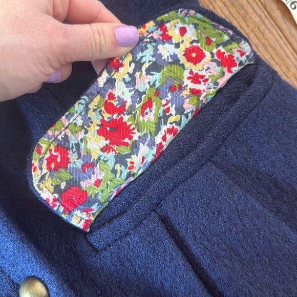 Free People Sargent Military style wool navy peacoat M - Picture 9 of 11